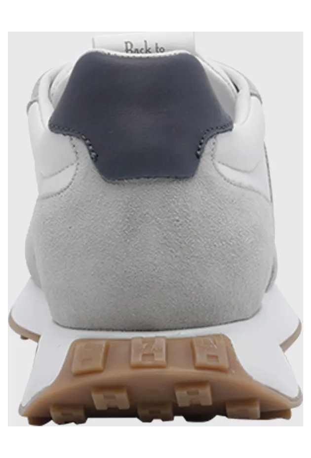 Hogan H601 Smooth and Suede Leather Trainers with Serrated Sole Grey (HXM6010EH41UXB0FDA) (3)