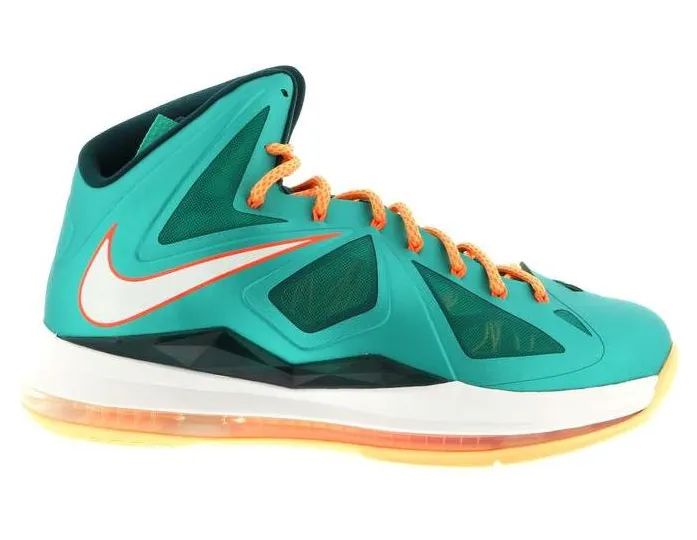 Nike LeBron 10 ‘Miami Dolphins’ Atmc Tl/Sl-Dk Atmc Tl-Ttl Orng (541100-302)