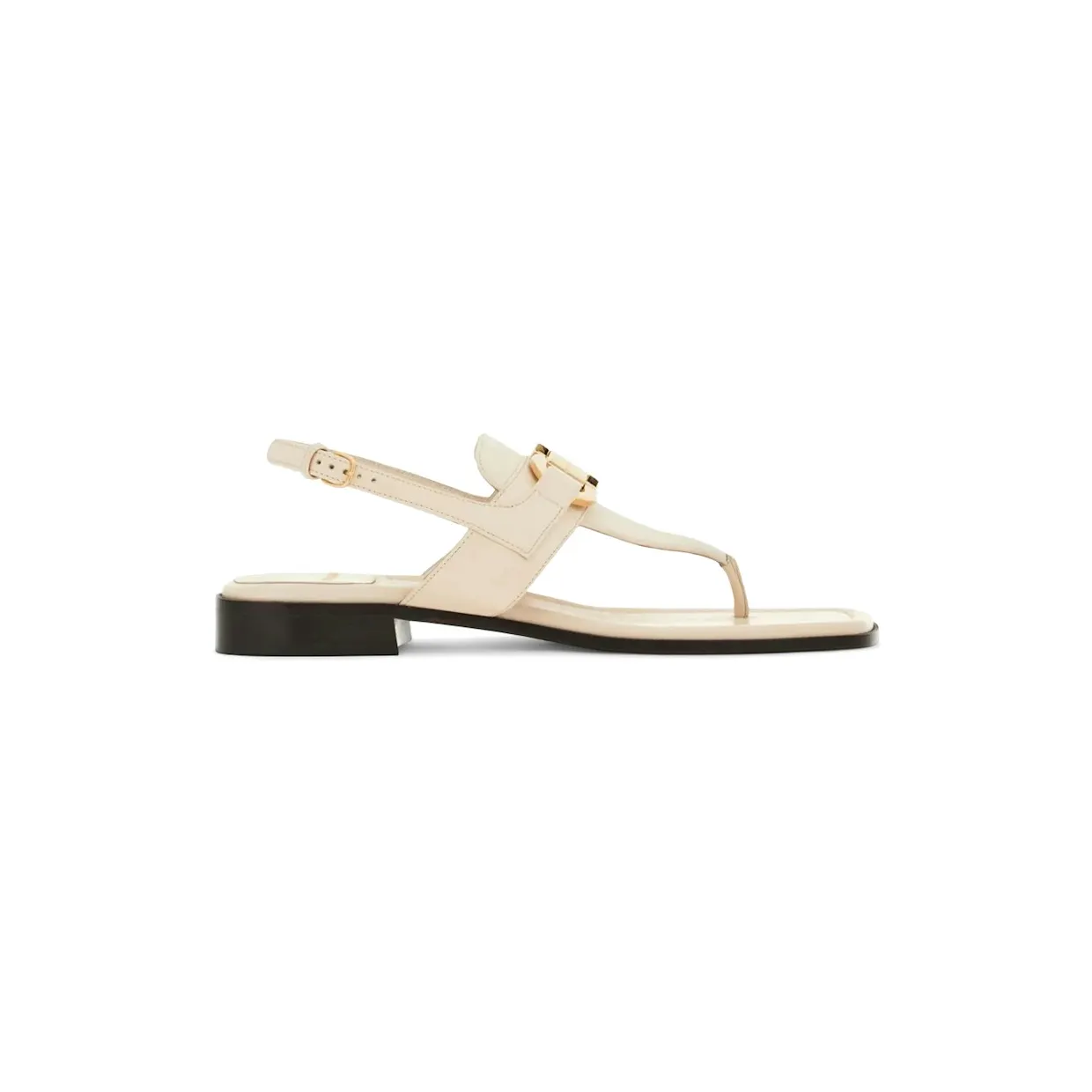 Ferragamo Gancini-Buckle Leather Sandals White (01G998769645)