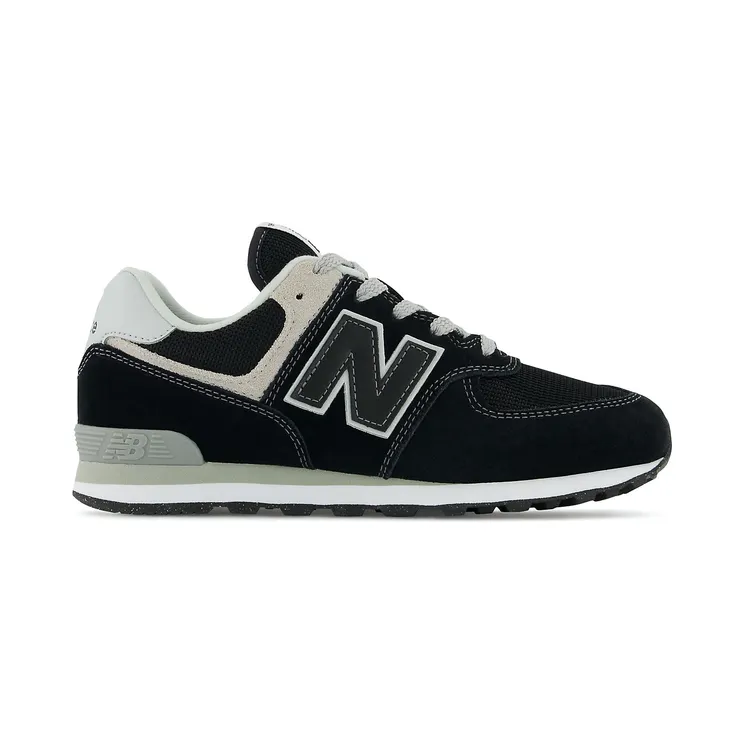 New Balance Kids Black 574 Big Kids Sneakers (GC574EVB)