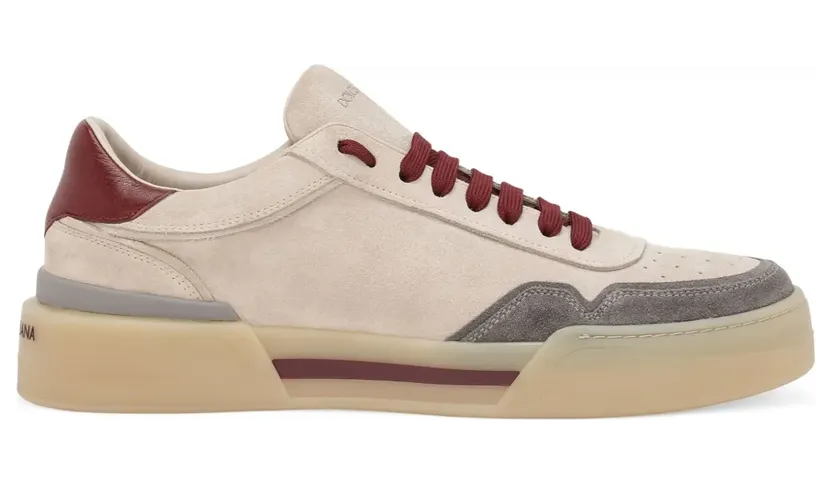 Dolce & Gabbana New Roma suède sneakers met vlakken – Beige (CS2275AW317)