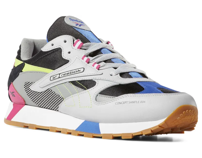 Reebok Classic Leather ATI 90s Grey Skull Grey/Black-Pink-Lime (Other Brands Reebok)