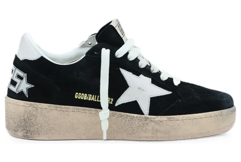 Golden Goose met gerafeld effect en sterpatch “Black” (GWF00804F008504)