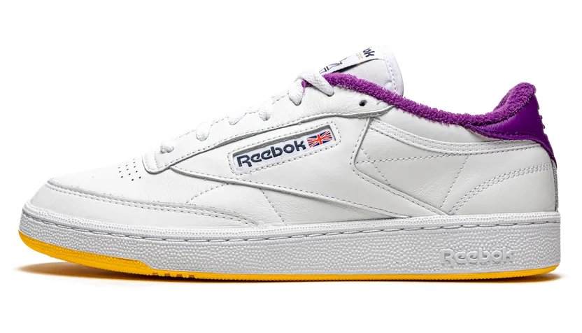Reebok Club C 85 Eric Emanuel White Purple Yellow Regal Purple/Retro Yellow (Other Brands Reebok)