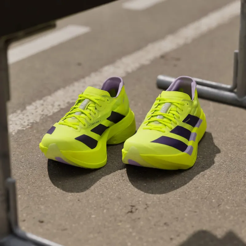 Adidas Adizero Adios Pro 4 Solar Yellow / Aurora Plum / Powder Plum – “Neon Yellow” (JQ1690)