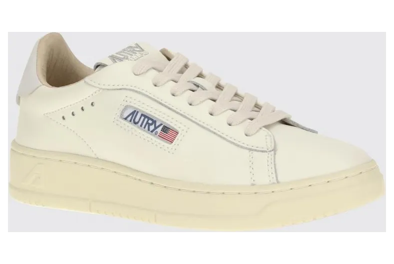Autry Dallas Low Bicolour Calfskin Leather Trainers with Padded Low-Top Ankle White 2 (ADLWMR01)