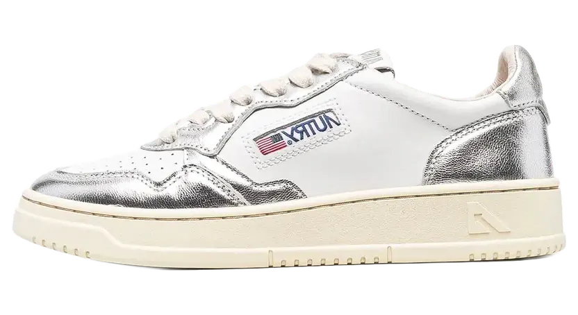 Autry Medalist Low Leather “White/Silver” (AULW-WB18)