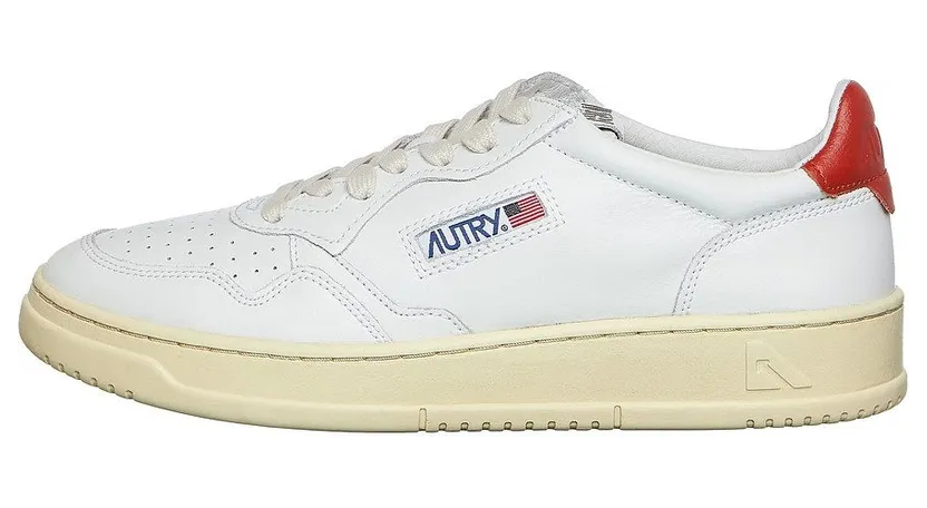 Autry Medalist Low Leather / Leather White / Rust (AULMLL48)