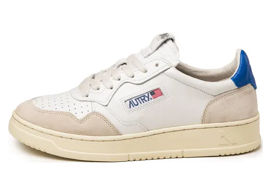 Autry Medalist Low Leather / Suede White / Princess Blue (AULMLS49)