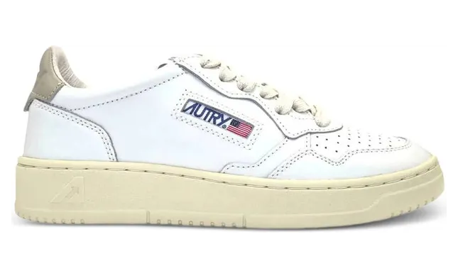 Autry Medalist Perforated Leather “White” (AULW LL27)