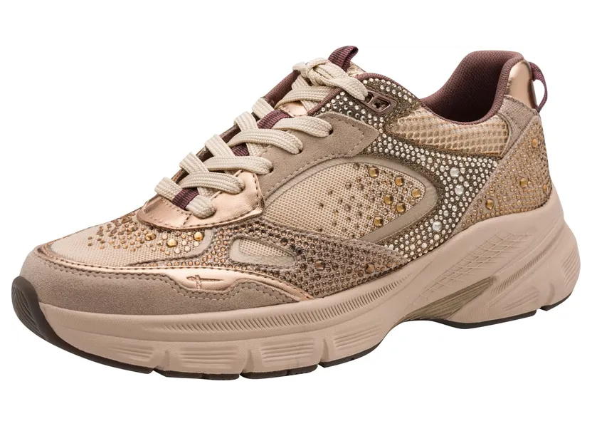 tamaris sneaker Donkerbeige / Poederroze (1069714)