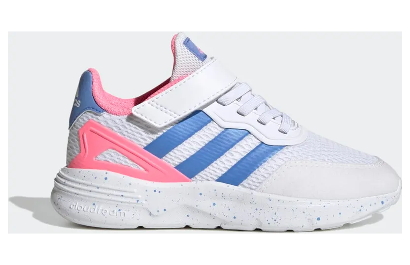adidas Nebzed met Elastische Veters en Klittenband Cloud White / Blue Fusion / Beam Pink (HQ6147)