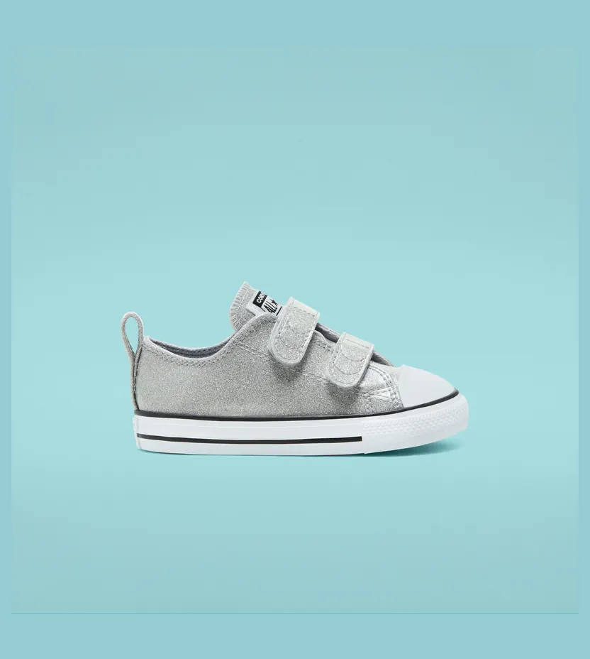 Converse Coated Glitter Easy-On Chuck Taylor All Star Low Top Wolf Grey/black/white (767184C)