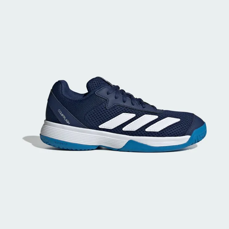 adidas Courtflash Tennis Shoes Kids “Dark Blue / Cloud White / Bright Blue” (KK3857)