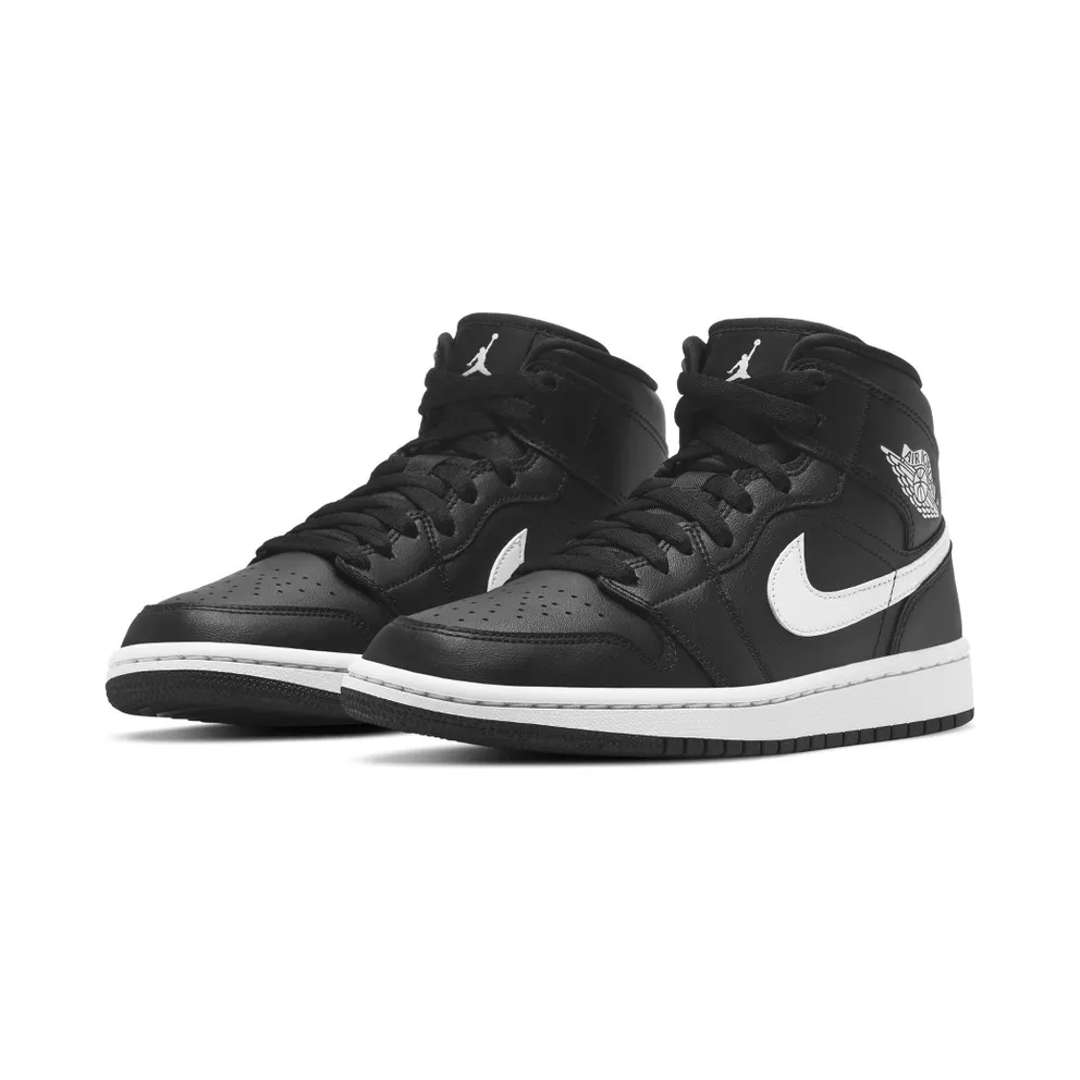 Jordan 1 Mid Black White (W) Black/White (BQ6472-011)