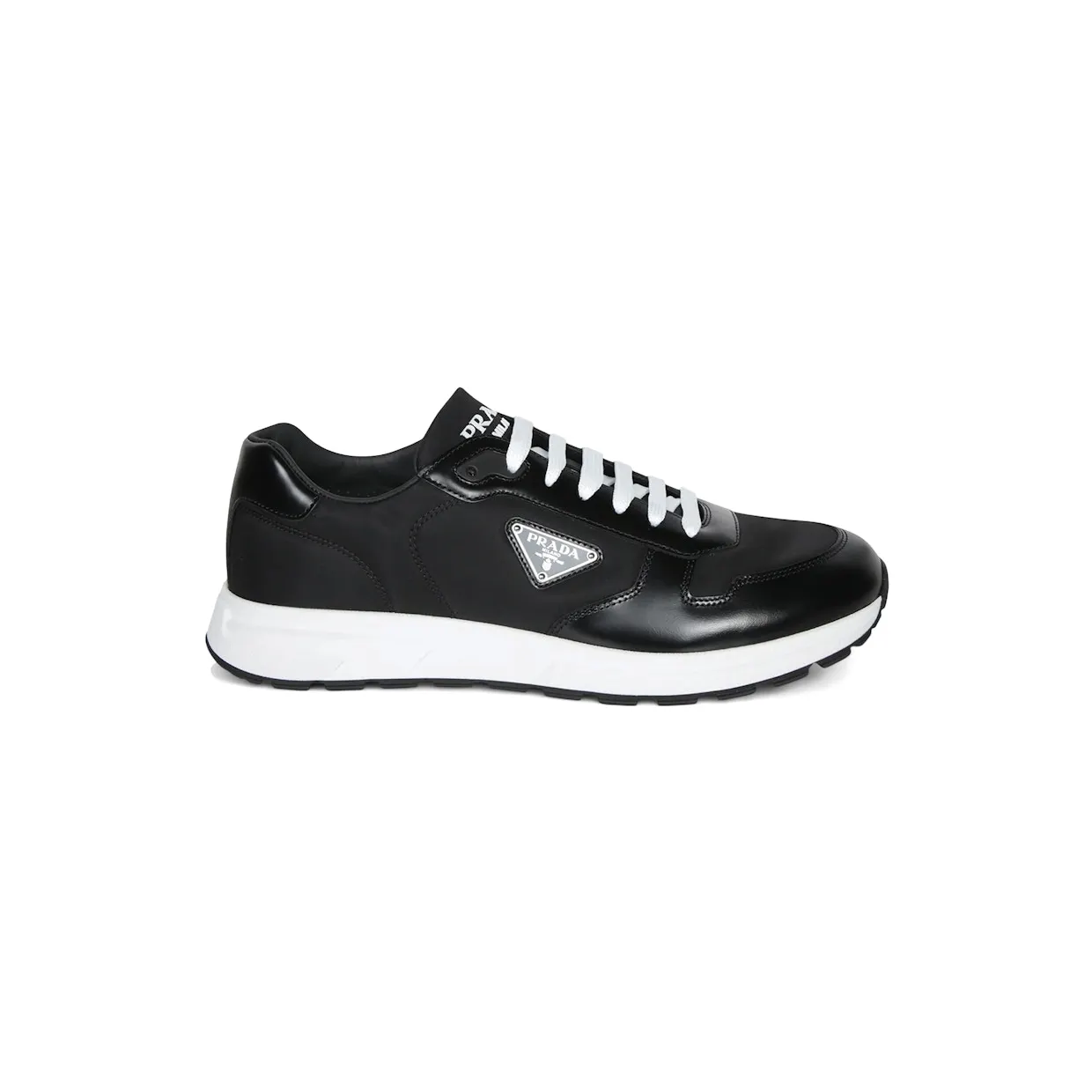 Prada Prax 01 Re-Nylon Brushed Leather Sneakers Black (2EE443_3LF5_F0632)