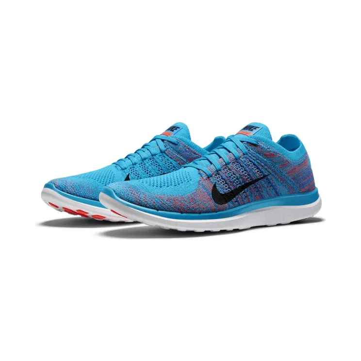 Nike Free 4.0 Flyknit Blue Lagoon Bright Crimson