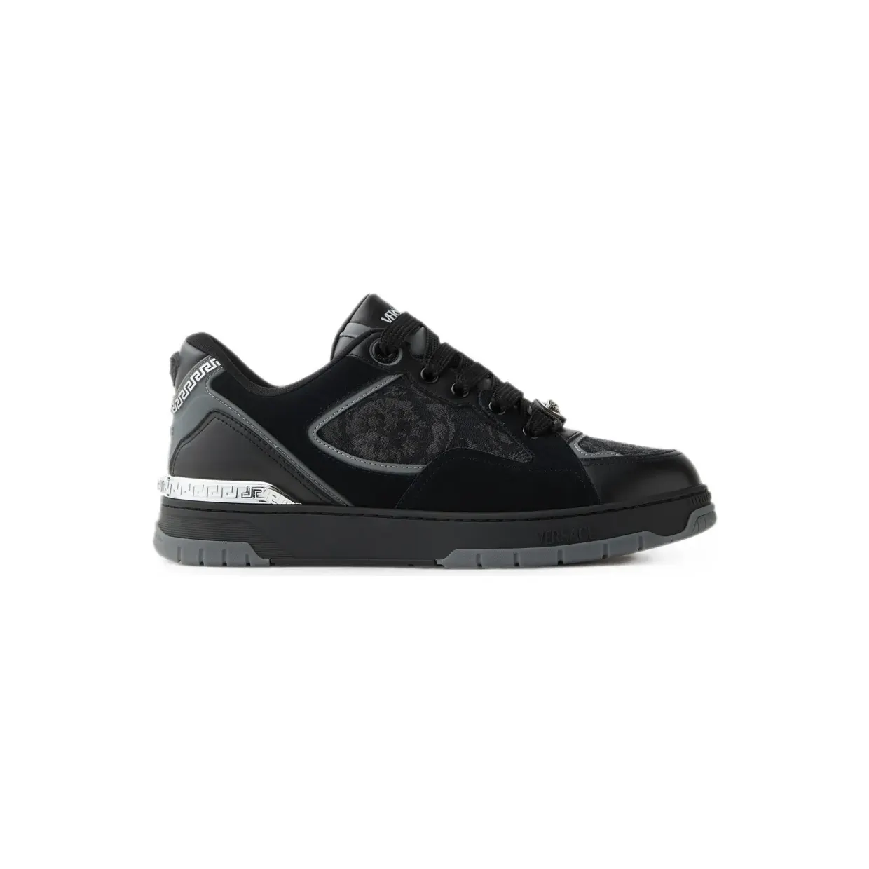Versace Biggie Basket leren met jacquard “Black” (10256551A14764)