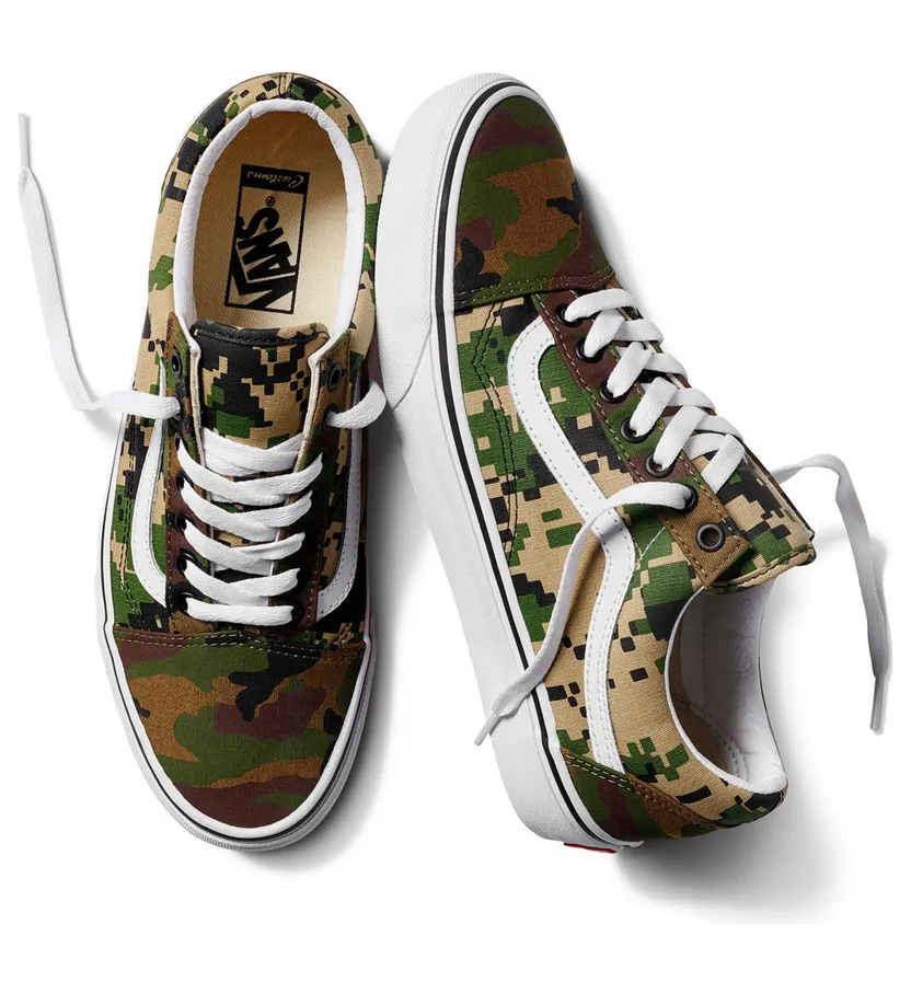 VANS Gepersonaliseerde Pixel Camo Old Skool Zwart (VN0A3CS0054)