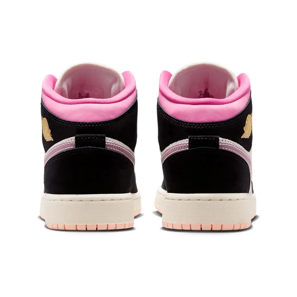 Nike Air Jordan 1 Mid SE “Black / Sail / Pinksicle / University Gold” (II1254-001)