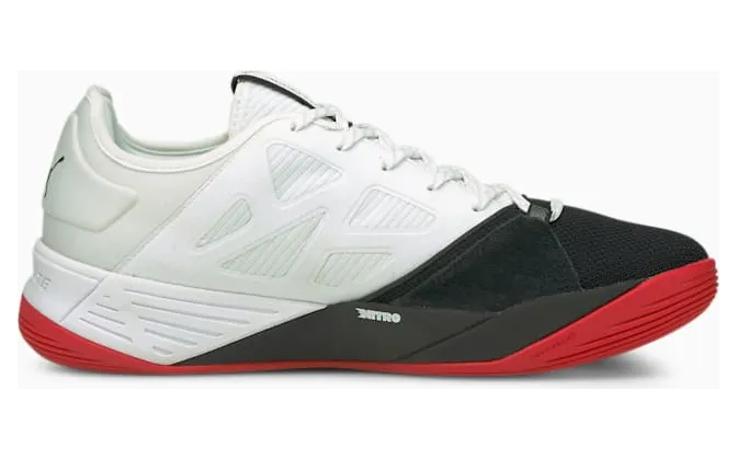 Puma Accelerate Turbo Nitro handbalschoenen Wit/Zwart/Rood (106459-01)
