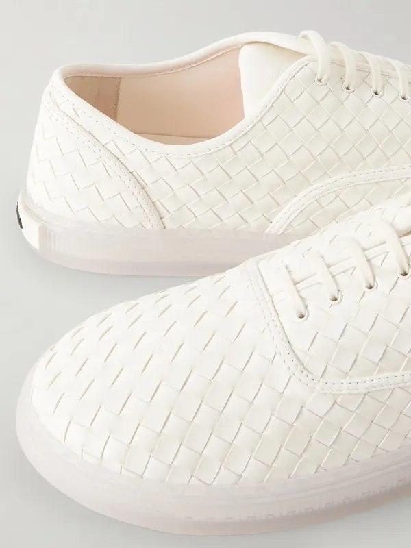 Bottega Veneta Intrecciato Leather Sneakers White (867848V2ED0) (5)
