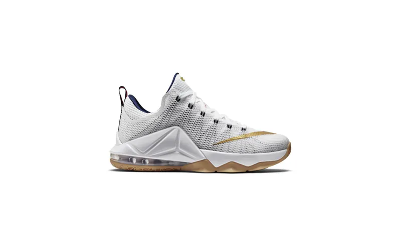 Nike LeBron 12 Low USA White/Midnight Navy/University Red-Metallic Gold (724557-174)