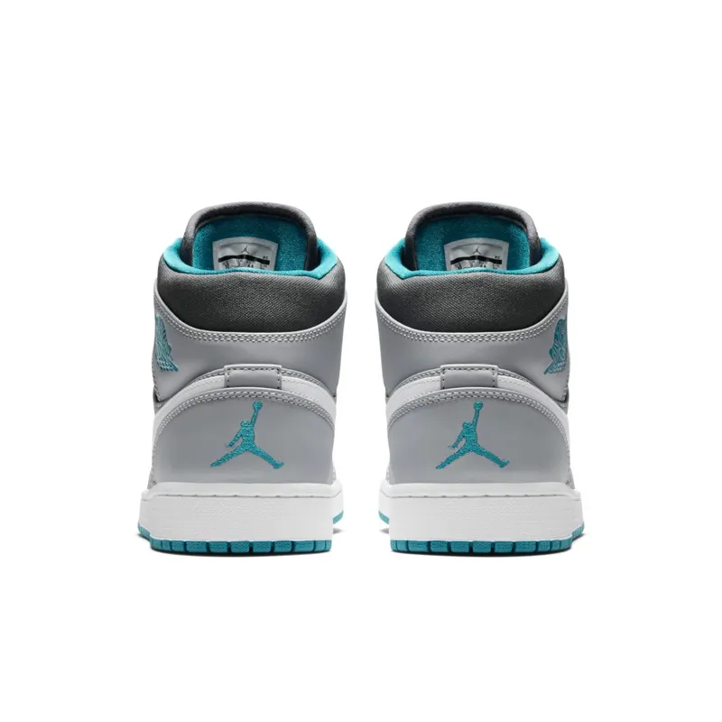 Jordan 1 Mid Wolf Grey Tropical Teal Wolf Grey/Tropical Teal-Dark Grey-White (554724-027)
