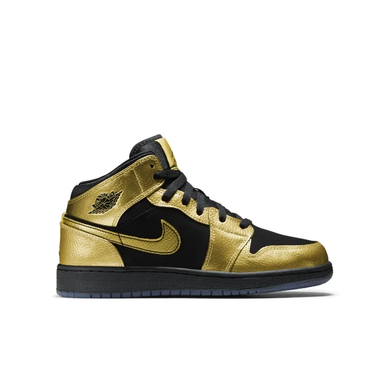 Jordan 1 Mid Metallic Gold Coin Black (GS) Metallic Gold Coin/Black (555112-905)