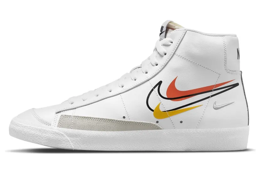 Nike Blazer Mid 77 Multi Swoosh White Team Orange (2021) (DN7996-100)