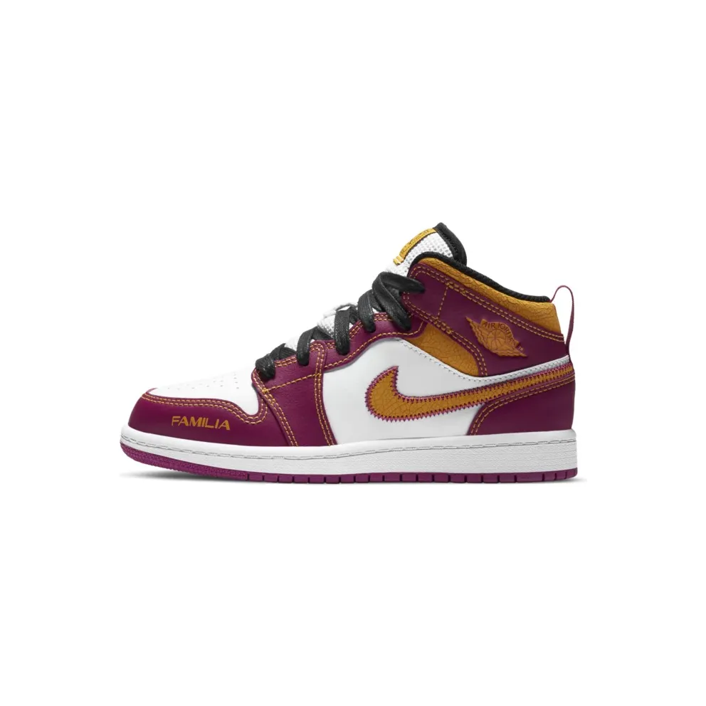 Jordan 1 Mid Dia de los Muertos (PS) White/Fuchsia-Orange-Black (DC0499-100)