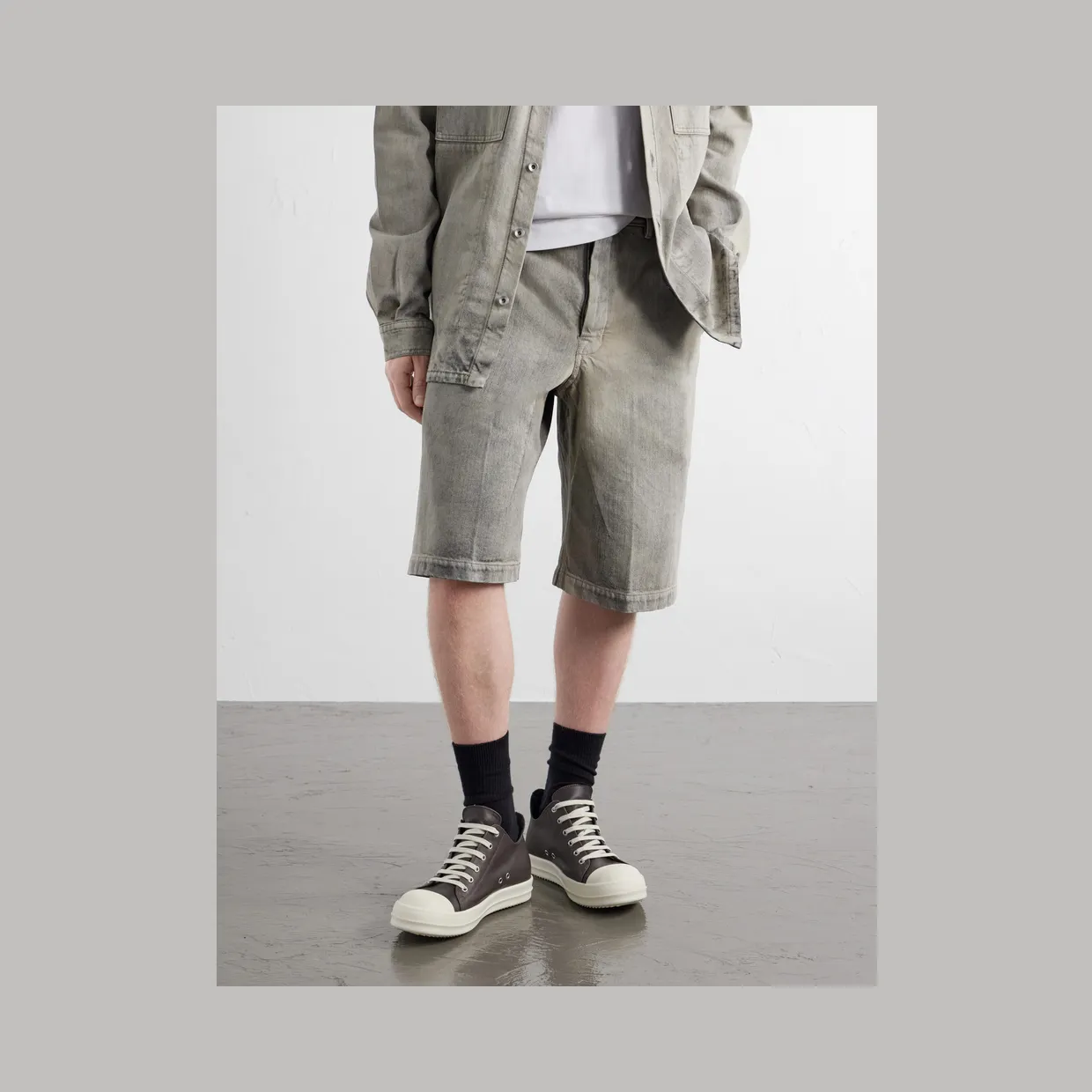 Rick Owens Ramones Sneakers Leather Sneakers Brown (RR02F4891) (2)