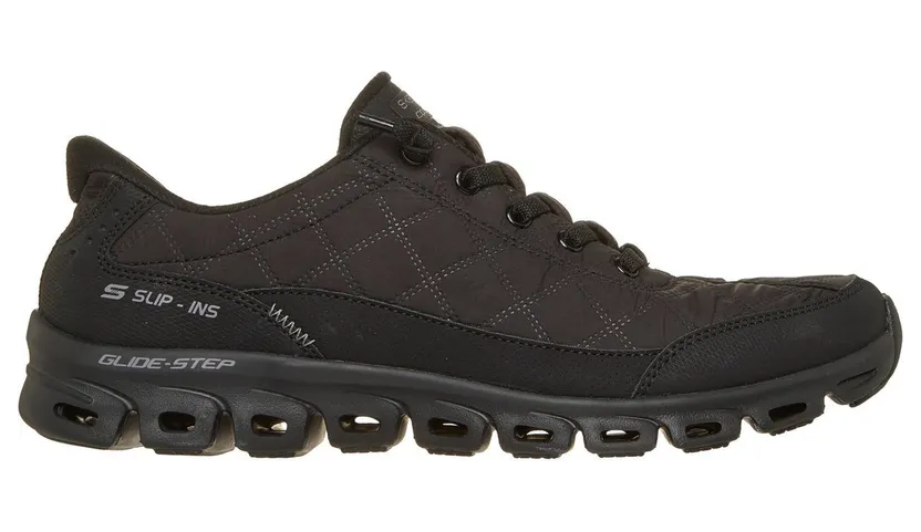 Skechers Slip-ins: Glide-Step “Cozy Fit At Ease Sneaker Black” (104556BBK)