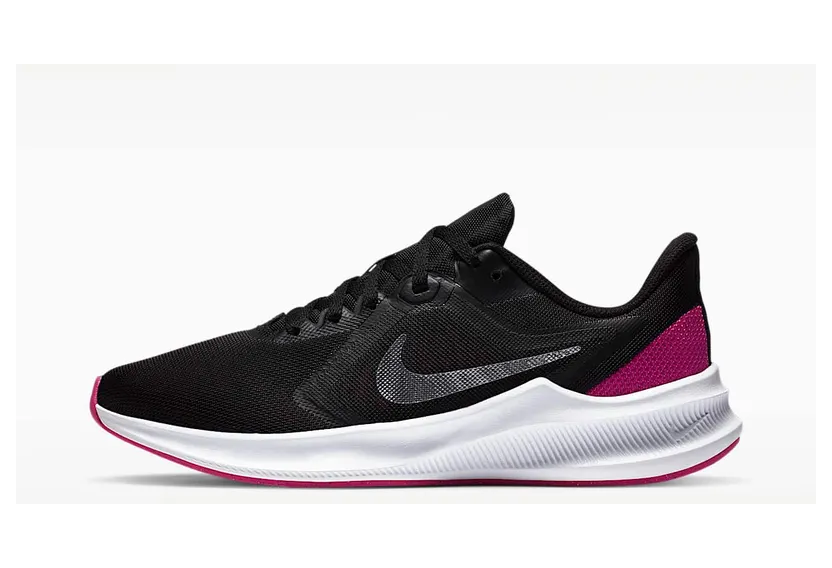 Nike Downshifter 10 “Black / Fire Pink / Metallic Silver” (CI9984-004)
