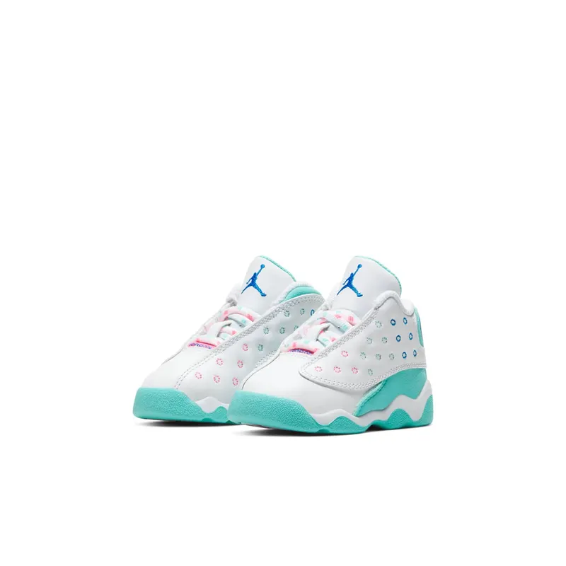 Jordan 13 Retro White Soar Green Pink (TD) White/Soar-Green-Pink (684802-100)