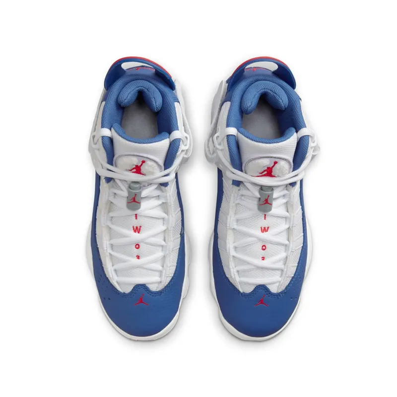 Jordan 6 Rings White University Red Light Steel Grey True Blue (323419-140)