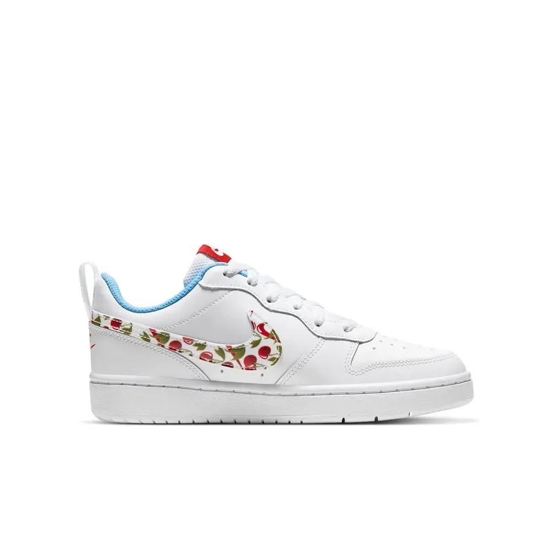 Nike Court Borough Low 2 White Cherry (GS) White/University Blue/Track Red (CJ2238-100)
