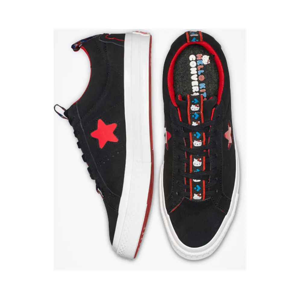 Converse One Star Ox Hello Kitty Black (W) Black/Fiery Red-White (163904C)