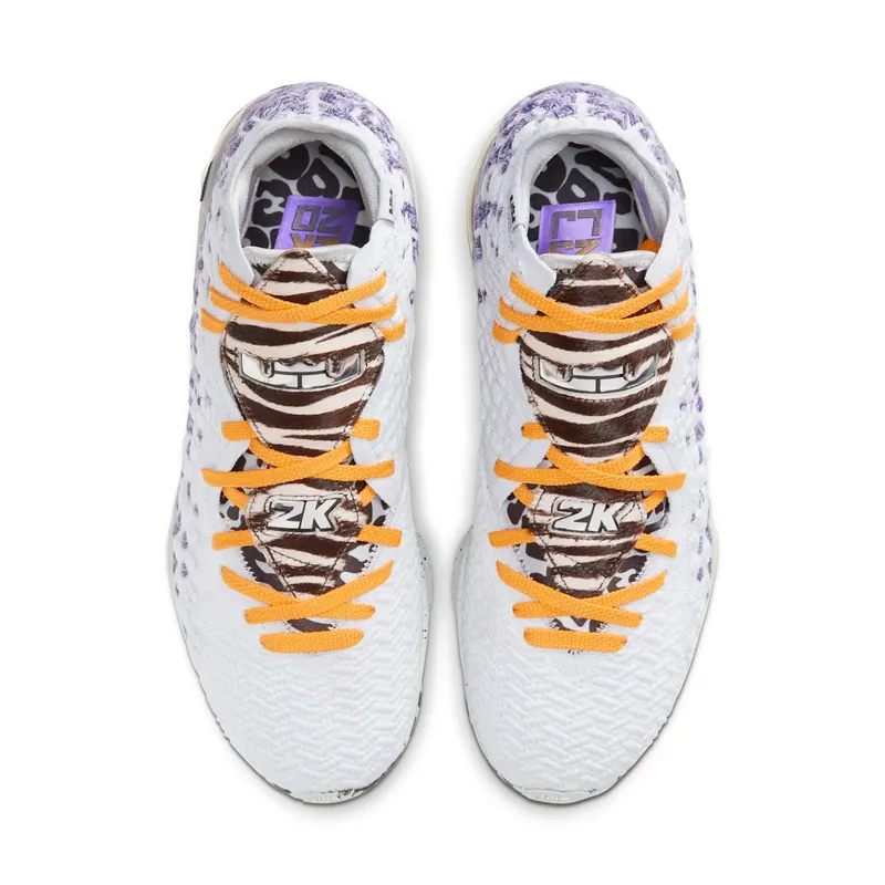 Nike LeBron 17 Bron 2K Playoffs White/Gold/Purple (BQ3177 101)