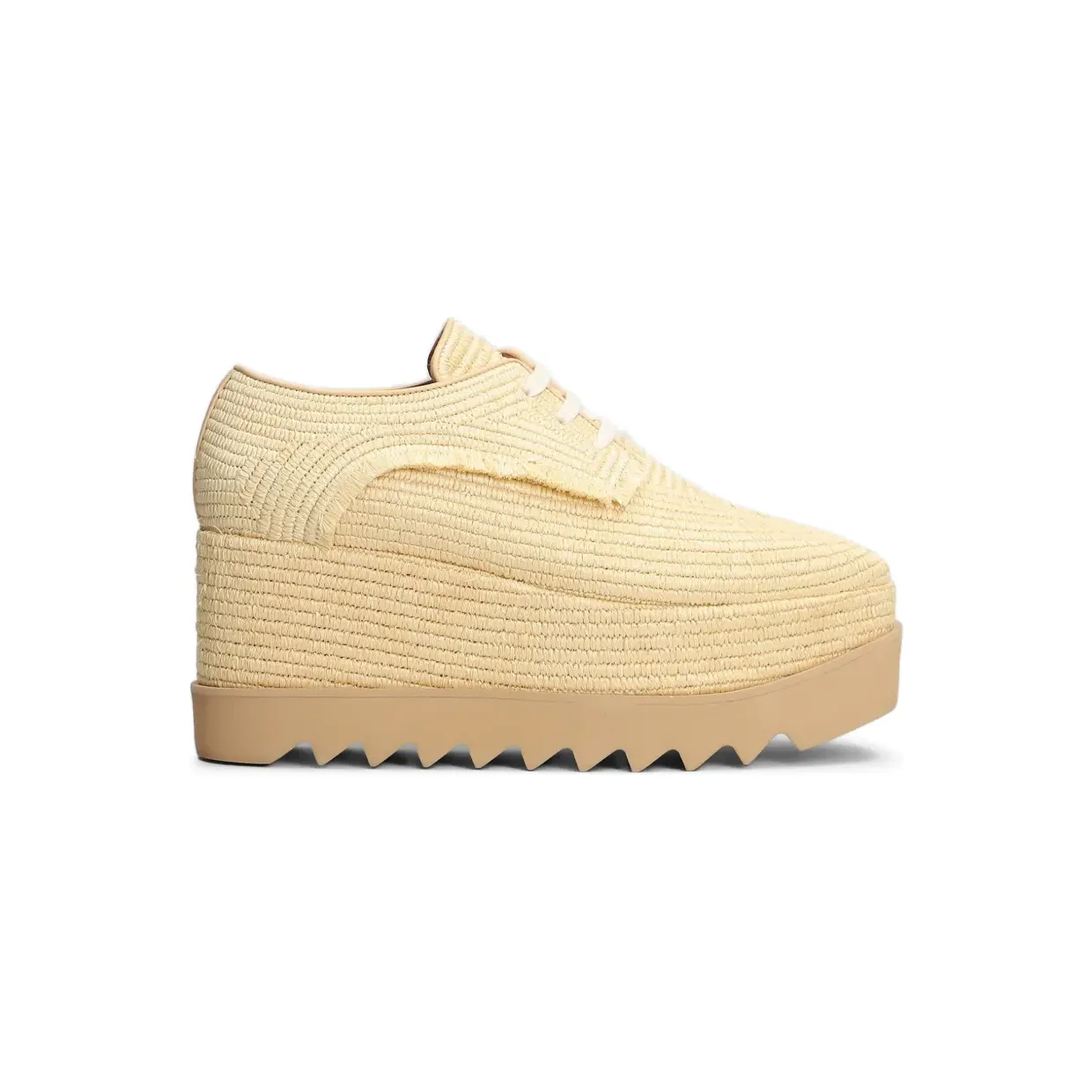 Stella McCartney Elyse raffia sneakers met plateauzool – Beige (810663E00303)