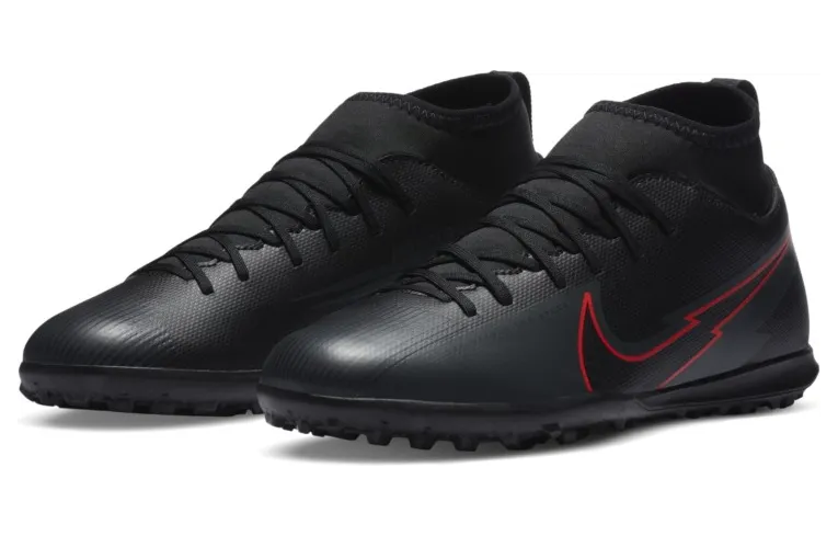 Nike Jr. Mercurial Superfly 7 Club TF Fußballschuh für Kunstrasen für jüngere/ältere Schwarz (AT8156-060)