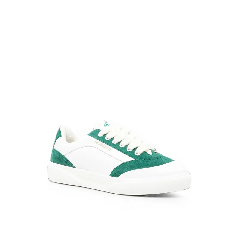 Casablanca Del Mar Logo-print Suede-panel “White/Green” (PF26-SNK-025 02 WHGRE)
