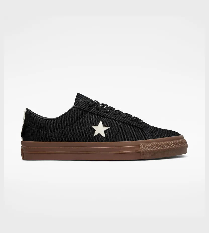 Converse One Star Pro Cordura Canvas Zwart/wit/dark Gum (A03217C)