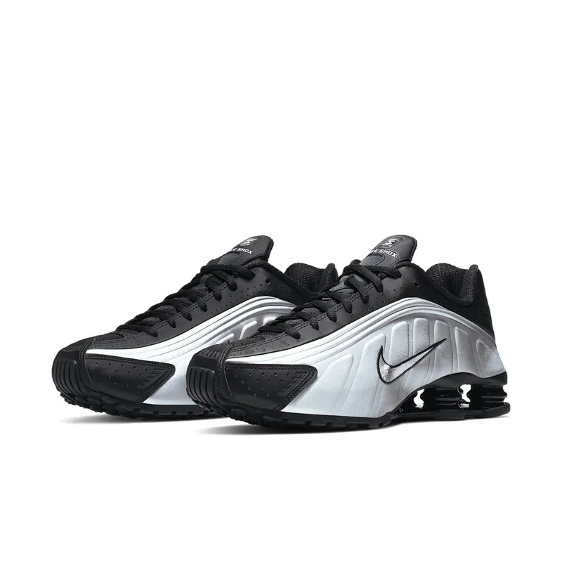 Nike Shox R4 Black Metallic Silver Black/Black-Metallic Silver-Bright Crimson (104265-045)