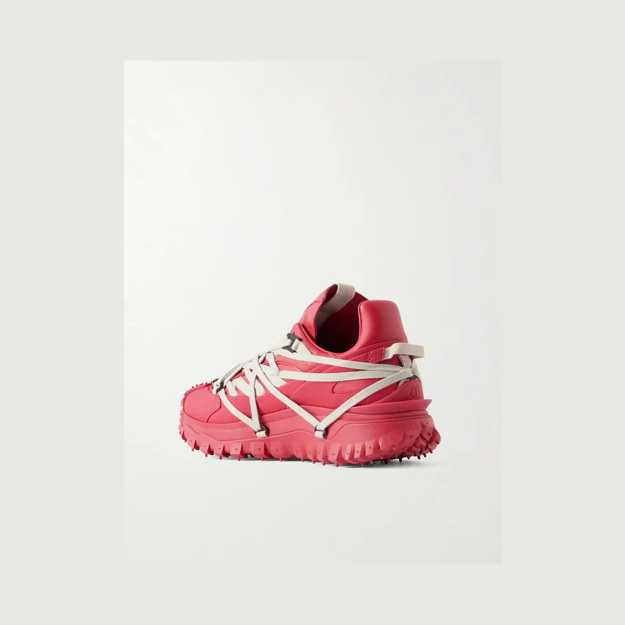 Rick Owens + Moncler Trailgrip Megalace® Leather and Rubber Sneakers Red (MU01F4M10) (4)