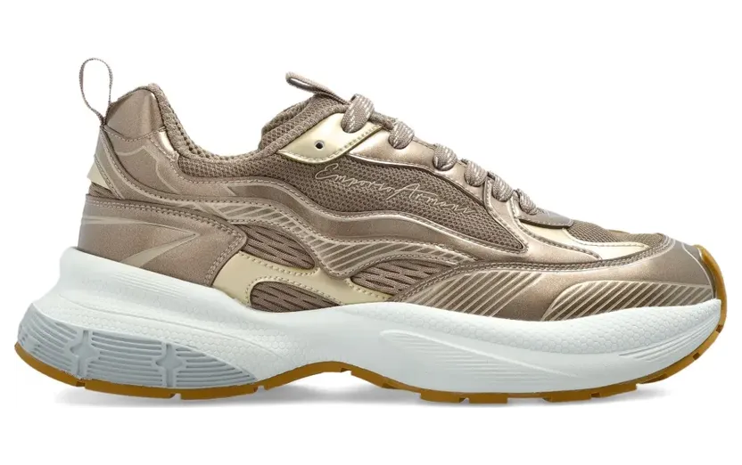 Emporio Armani Mesh-Sneakers im Metallic-Look – Gold (EW003056AF19766)