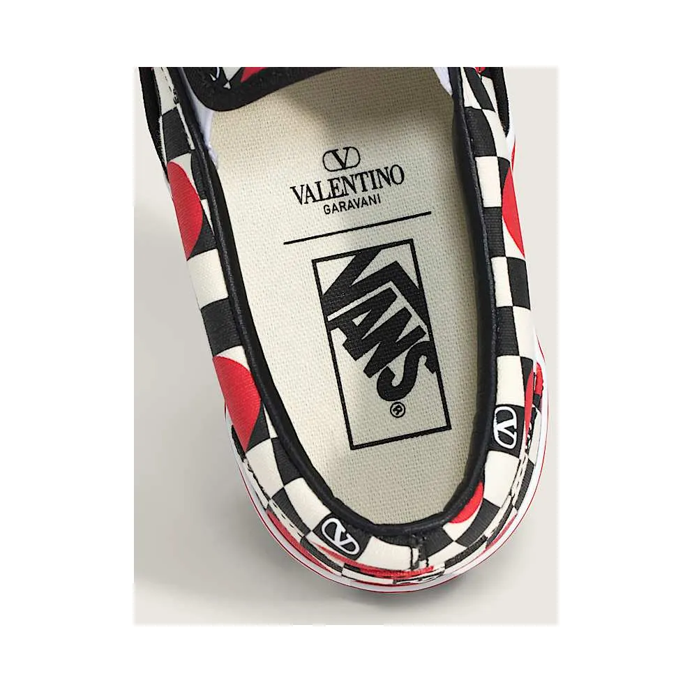 Vans Classic Slip-On Valentino Garavani Checkerboard Big Dots Black White Red (VN000XW4E0L)