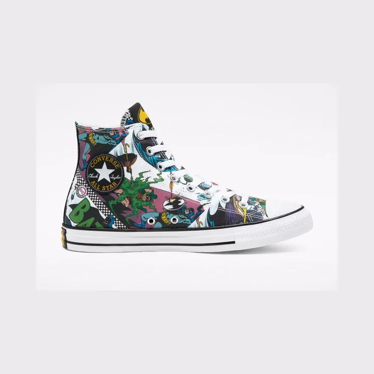 Converse Batman x Chuck Taylor All Star High ’80th Anniversary – Issue 190′ Black/White/Yellow (167303C)