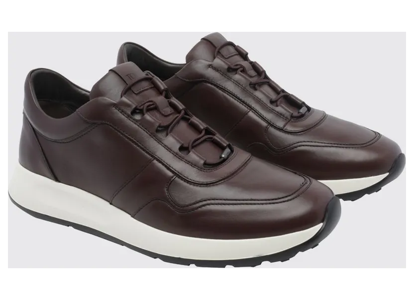 Tod’s Red Dot Smooth Calfskin Slip-On Sneakers with Elasticated Laces Brown (XXM79K0IP51THCS804)