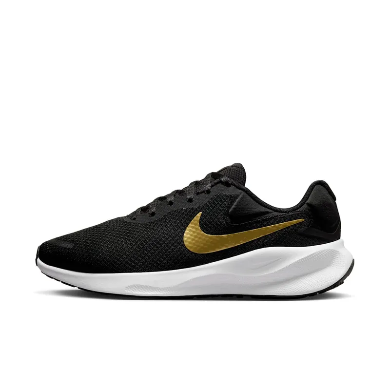 Nike Revolution 7 Black White Metallic Gold (FZ6829-002)